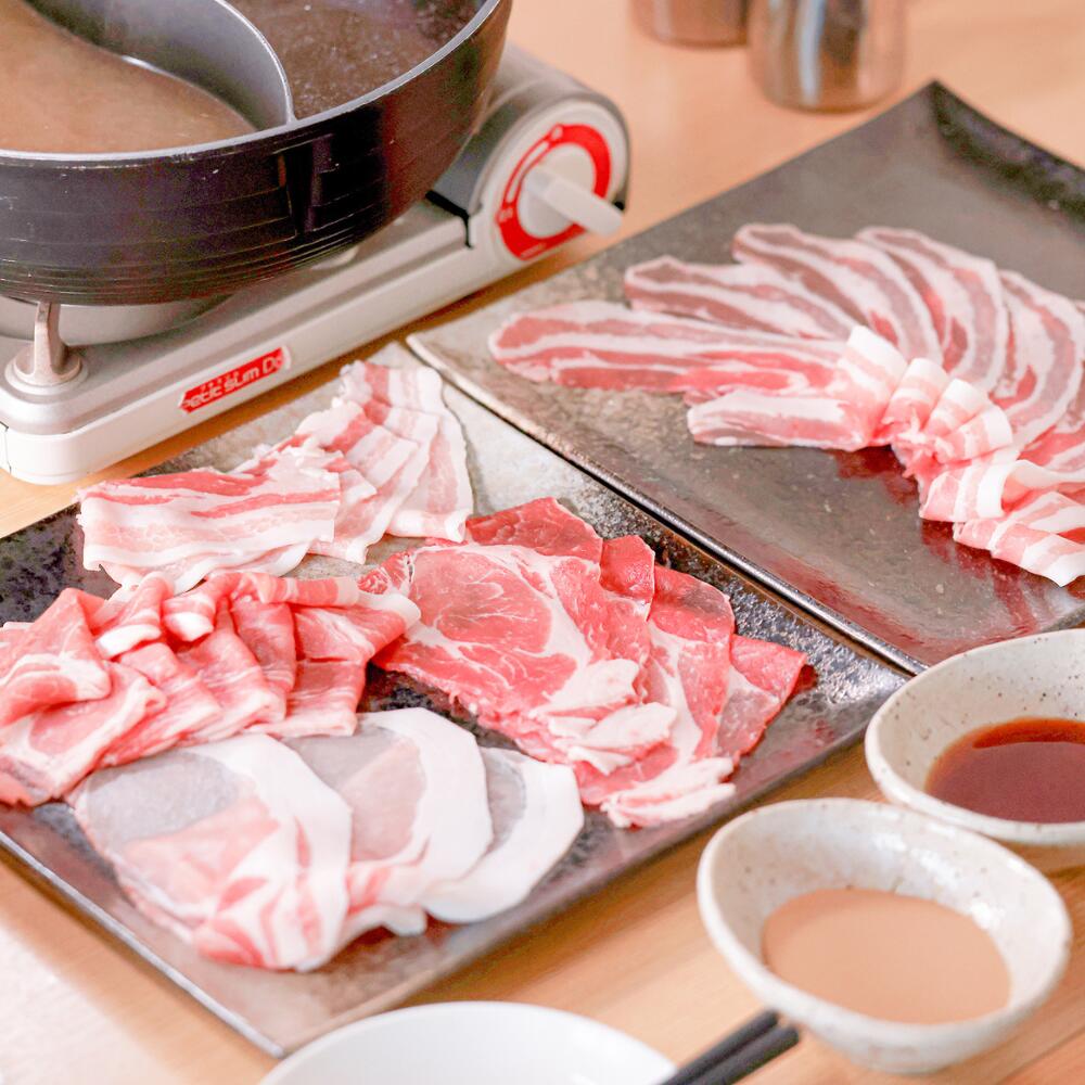 金アグー　特選しゃぶしゃぶ肉セット　合計1.6kg（ローススライス200g×2　肩ローススライス200g×2　バラスライス200g×2　モモスライス200g×2）冷凍【送料無料】　あぐー豚肉　あぐー