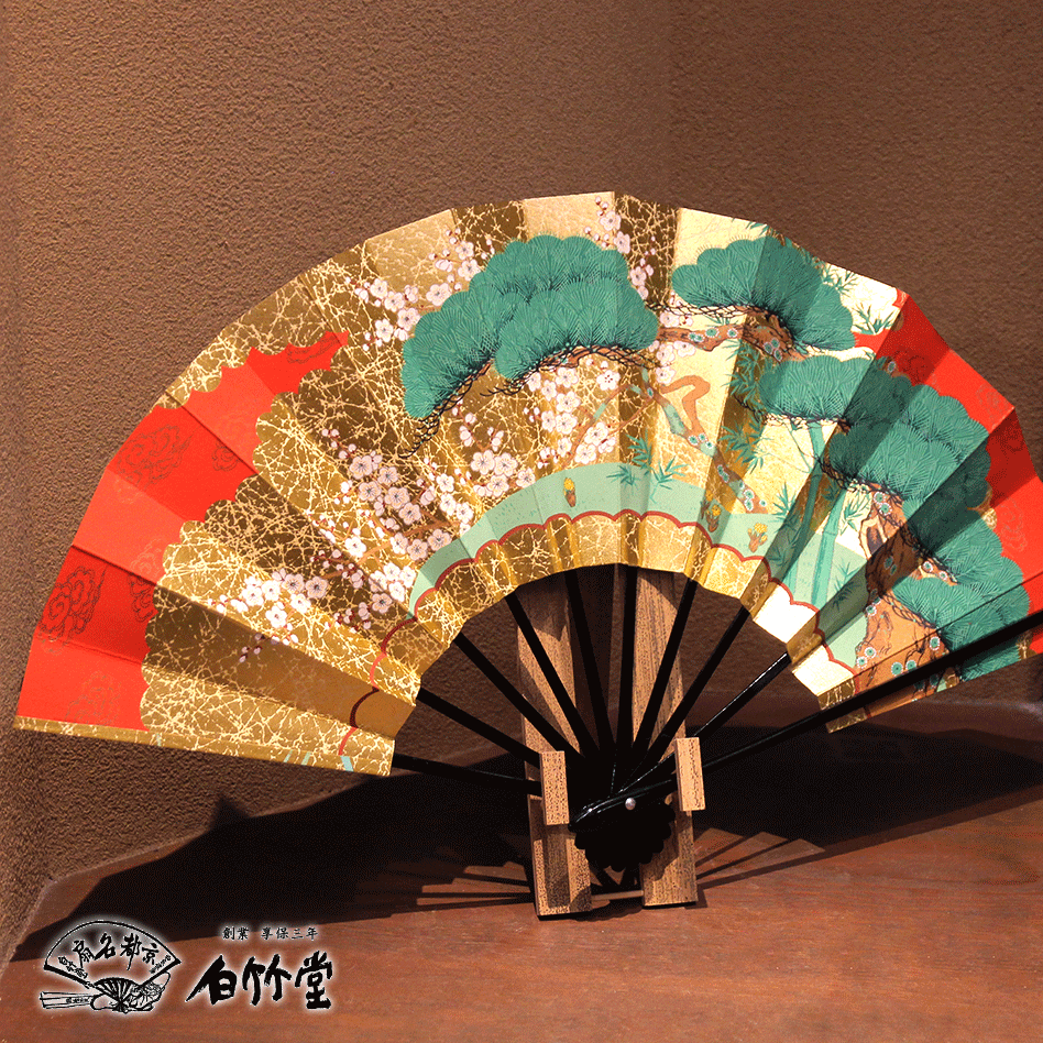 飾扇子 松/秋草 九寸五分