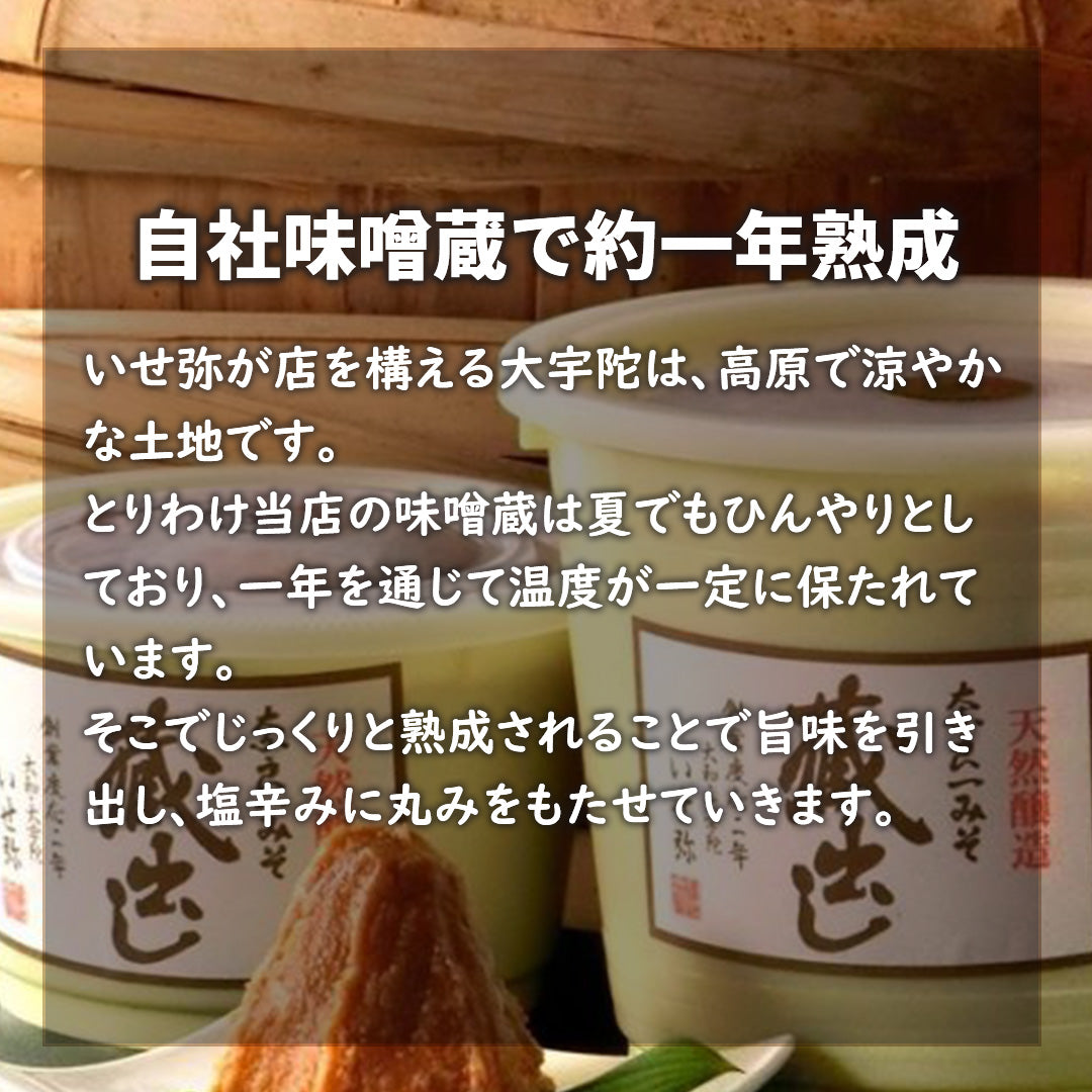 完全無添加、昔ながらの製法で手作りした　天然みそ 蔵出し　1800ｇ