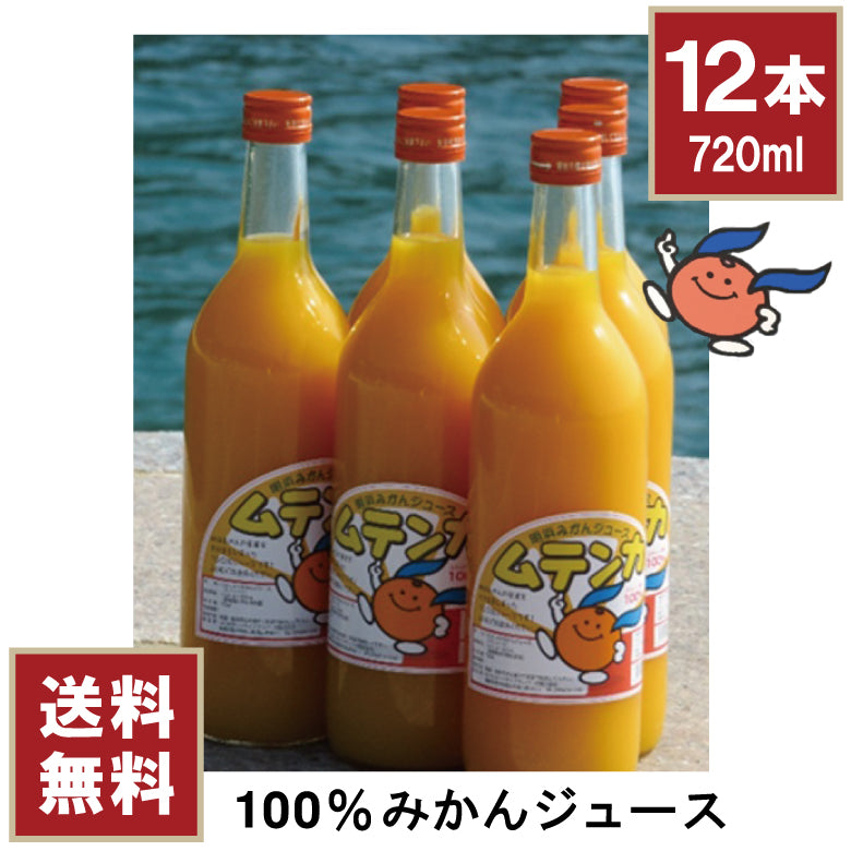 【ふるさと創生館】安心無添加！愛媛県明浜町の100％みかんジュース ムテンカ 720ml × 12本 [1ケース]