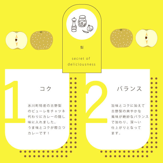 【カレー好きにおすすめ！】コクと深みのある『吉野梨カレー』180ｇ×5
