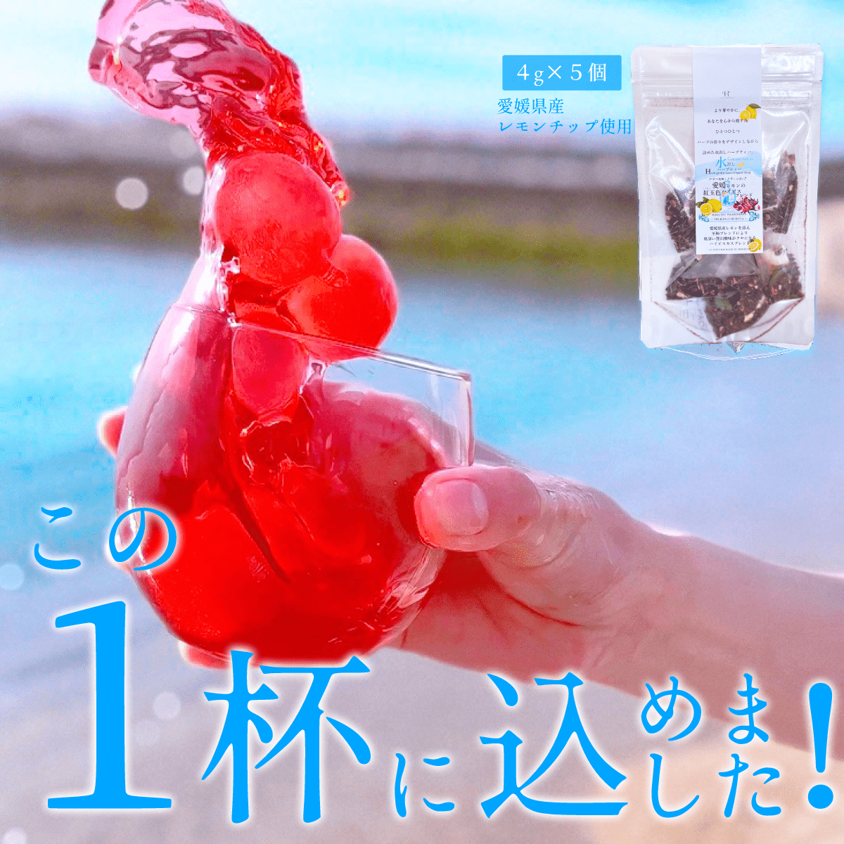 【送料無料・ネコポス便】真っ赤な太陽！『愛媛レモンの紅玉色ハイビスレモン』 水出し用