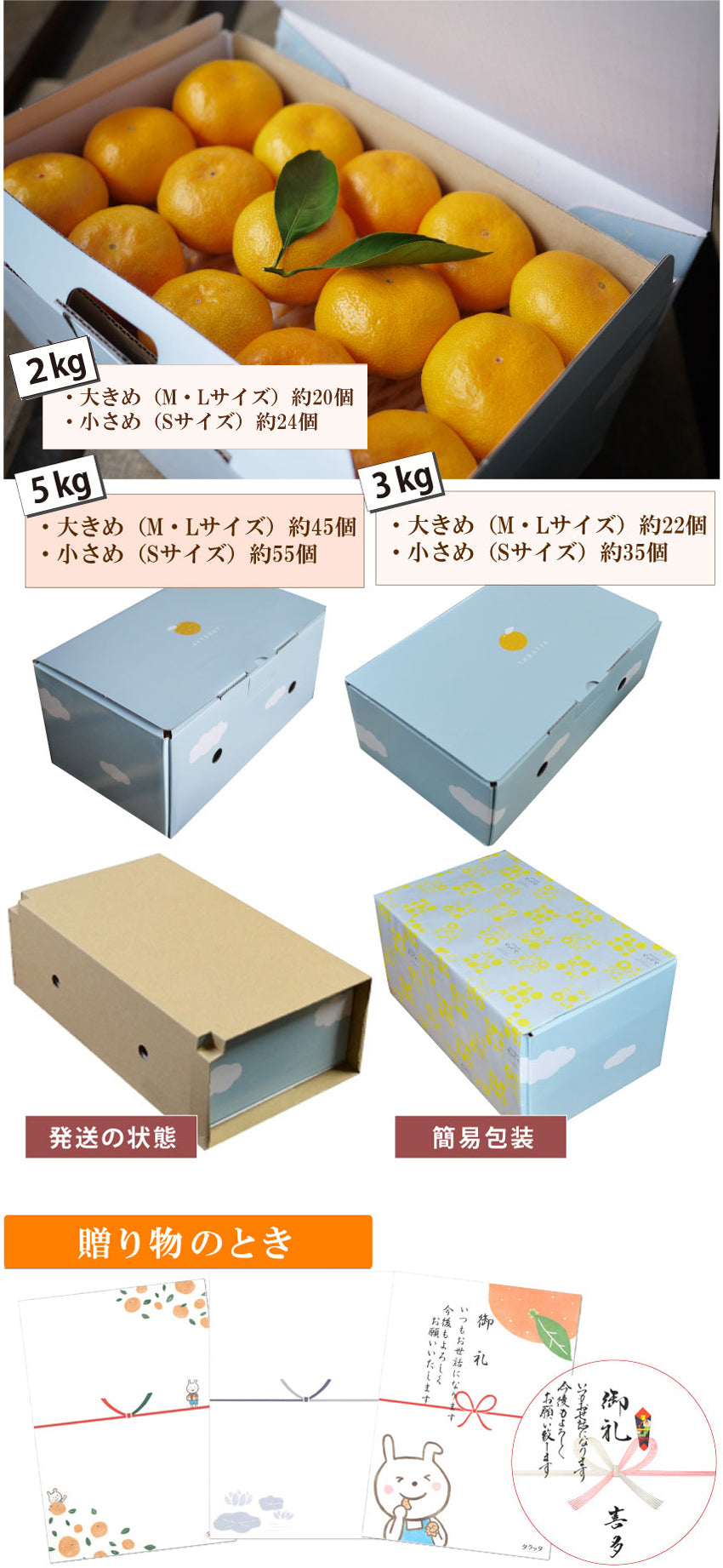 ◆化粧箱入 ギフト用◆おくりもの旬のミカン 3ｋｇ（大きめ/小さめ選べます）