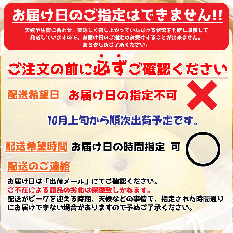 【申込期間は10/20迄】【送料込】梨 新潟市産 新高（にいたか）3㎏～ 白根 大郷の梨 海鮮問屋 見田元七商店