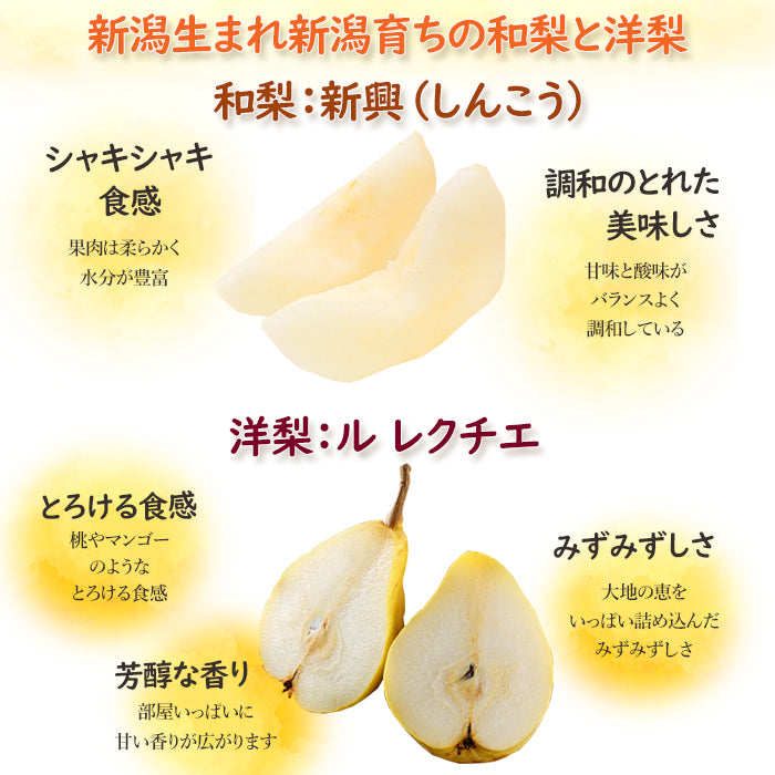 【申込期間：12/15迄】【送料込】贈答用 和梨と洋梨の贅沢セット 秀品 ル レクチエ1kg 新興2kg セット 新潟市南区 洋ナシ