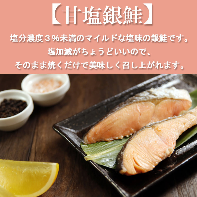 【送料無料】 定塩 銀鮭切身（甘塩）8切入 小分け 真空  銀鮭 ギンザケ 水産加工品 お取り寄せグルメ