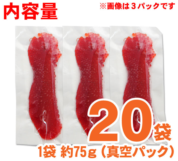 【送料無料】【ご飯と一緒に】天然紅鮭 塩筋子 16パック～ 塩漬け 筋子 すじこ おにぎりの具 ご飯のお供 海鮮問屋 見田元七商店