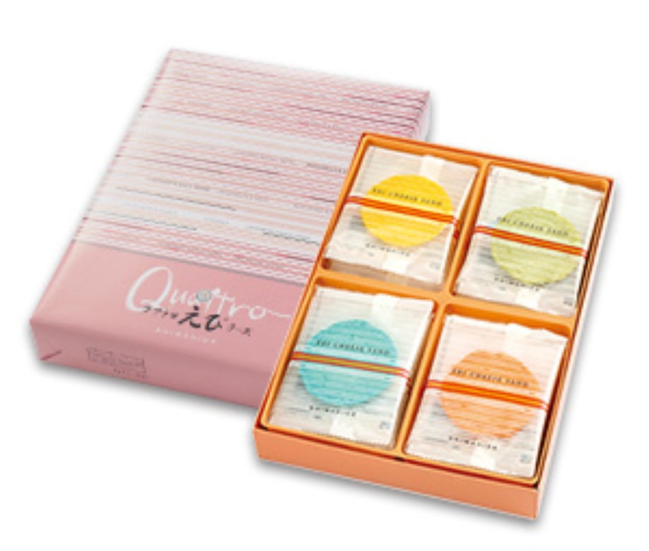 クアトロえびチーズ～えびとチーズの美味しい出会い～4種のチーズとサクサクのえびせんべい