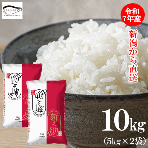 【送料込】新米 米 10kg（5kg×2袋）令和7年産 新之助 新潟県産 お米 ブランド米 精米 白米 ギフト 産地直送