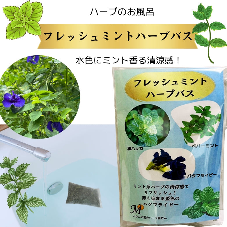 ハーブのお風呂 『フレッシュミント ハーブバス』 自家栽培の無農薬ハーブ、ミント系ハーブで気持ちをリフレッシュ！