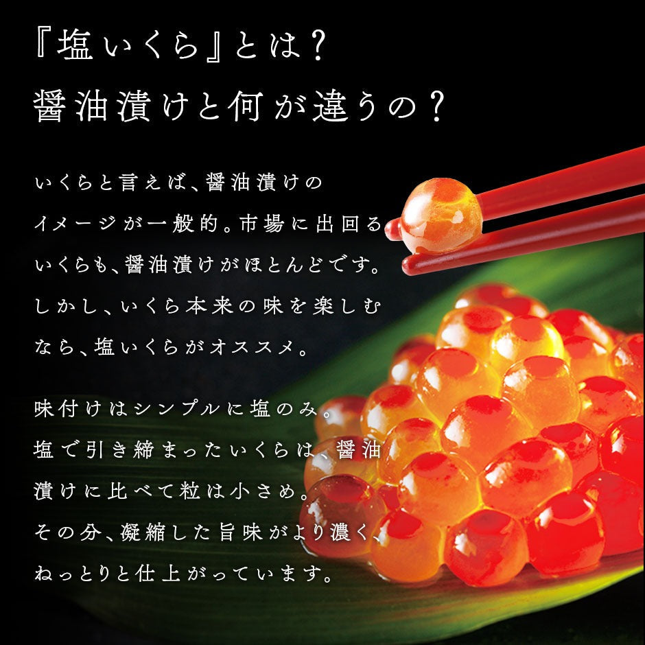 北海道 斜里産 鮭 塩いくら 110g 瓶タイプ