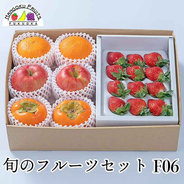 【予約販売】旬のフルーツセットF06（柑橘・赤林檎・柿・苺）