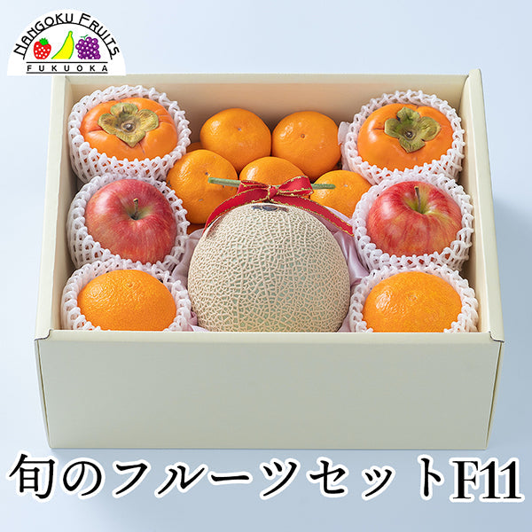 【予約販売】旬のフルーツセットF11（メロン・蜜柑・デコポン・赤林檎・柿）