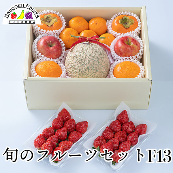 【予約販売】旬のフルーツセットF13（メロン・蜜柑・デコポン・赤林檎・柿・あまおう）