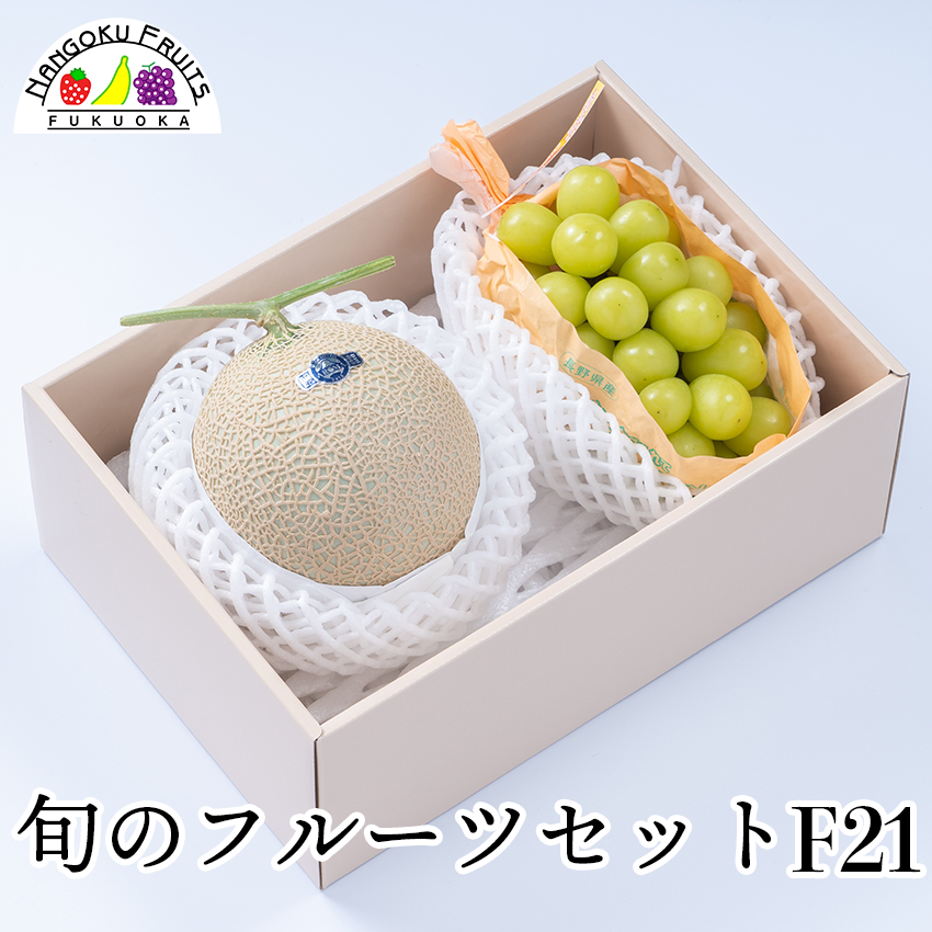 【送料無料】旬のフルーツセットF21（メロン・シャインマスカット）