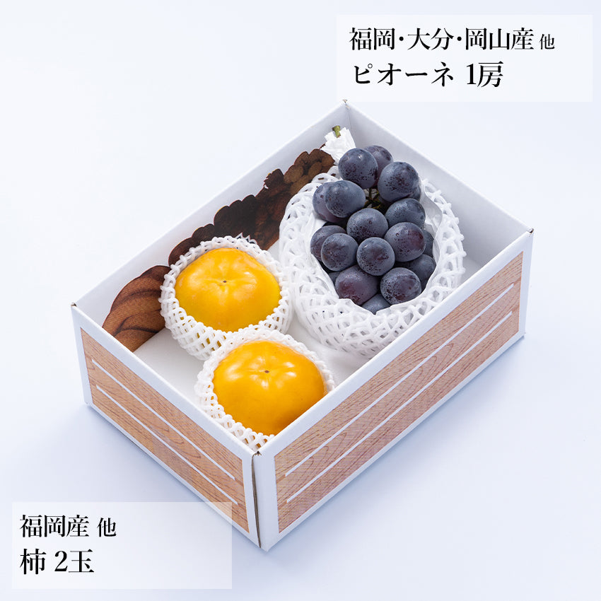 【予約商品】旬のフルーツセットA08（ピオーネ・柿）
