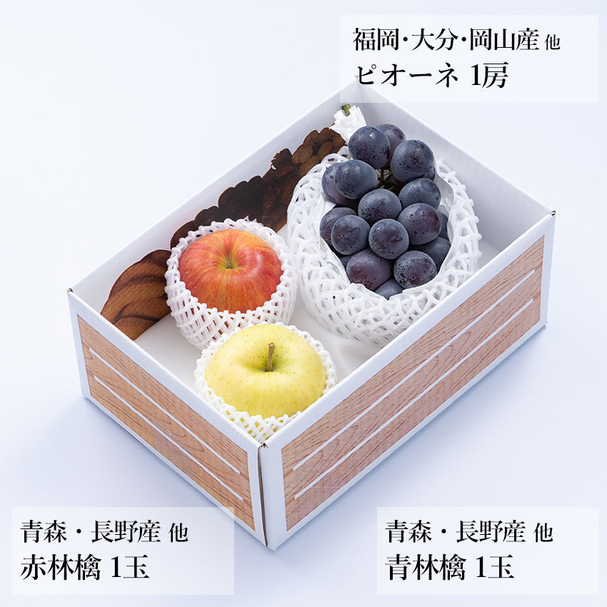 【予約商品】旬のフルーツセットA14（ピオーネ・赤林檎・青林檎）
