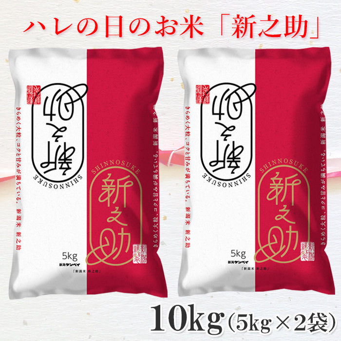 【送料込】米 10kg（5kg×2袋）令和6年産 新之助 新潟県産 お米 ブランド米 精米 白米 ギフト 産地直送