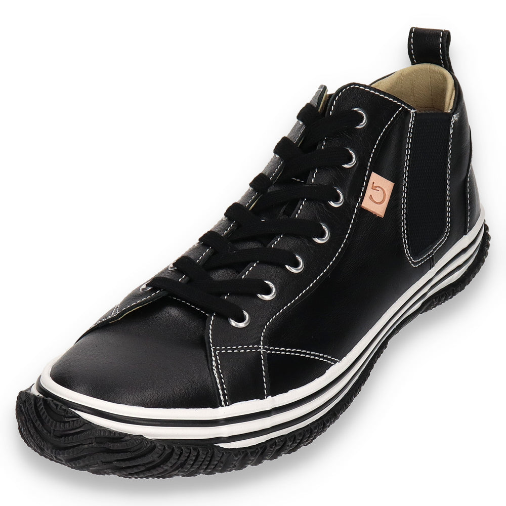 【SPINGLE スピングル SP-442】サイドゴアミドルカットスニーカー ◆カンガルーレザーを使用した脱ぎ履きしやすいロングセラー商品　※靴 日本製ハンドメイドスニーカー サイズ交換可能 スピングル