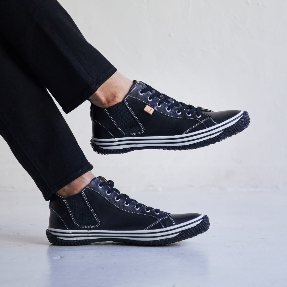 【SPINGLE スピングル SP-442】サイドゴアミドルカットスニーカー ◆カンガルーレザーを使用した脱ぎ履きしやすいロングセラー商品　※靴 日本製ハンドメイドスニーカー サイズ交換可能 スピングル