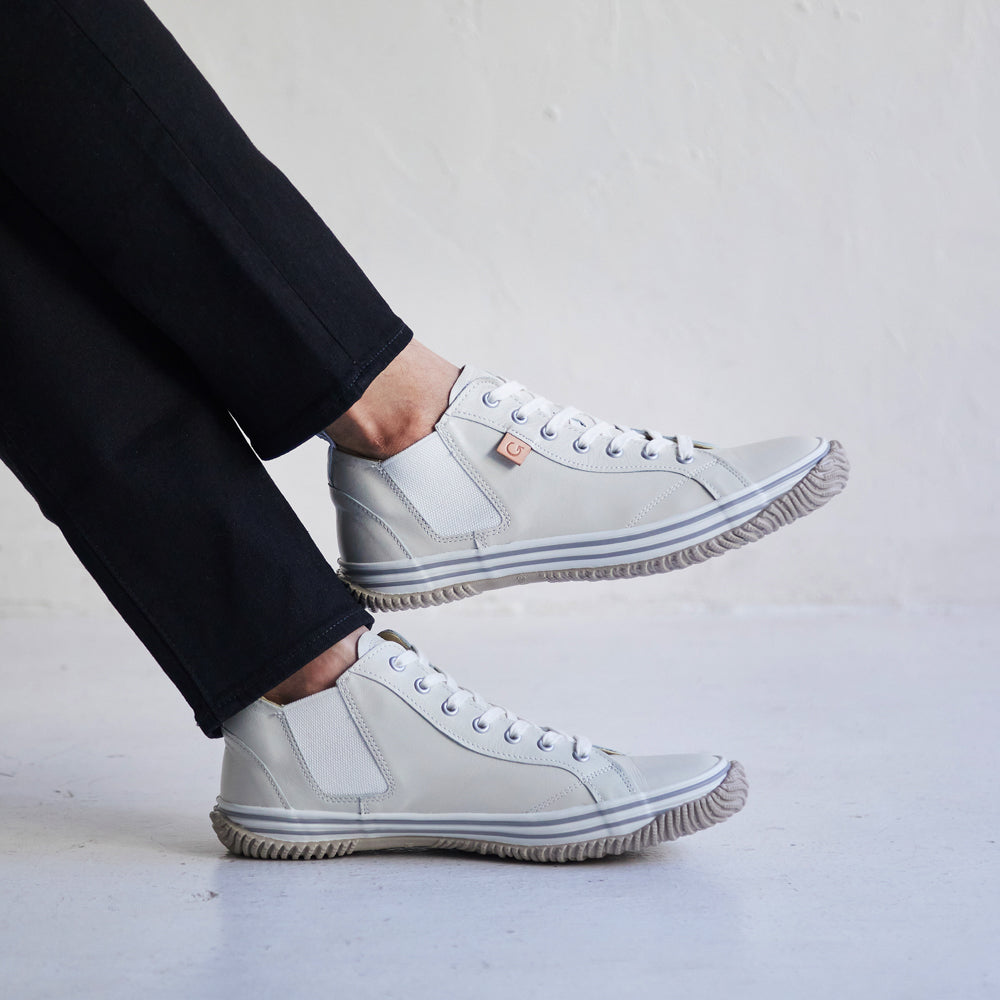 【SPINGLE スピングル SP-442】サイドゴアミドルカットスニーカー ◆カンガルーレザーを使用した脱ぎ履きしやすいロングセラー商品　※靴 日本製ハンドメイドスニーカー サイズ交換可能 スピングル