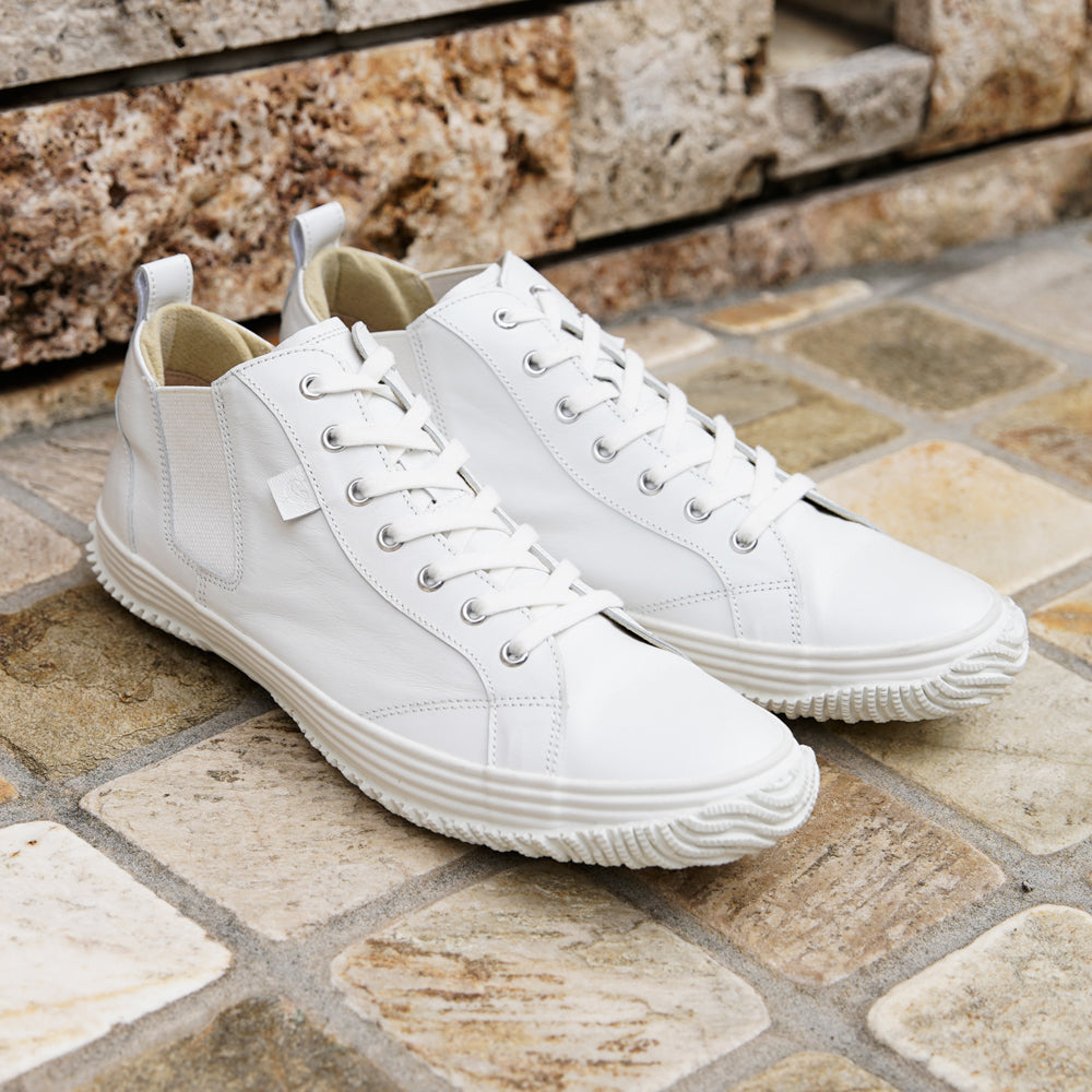 【SPINGLE スピングル SP-442】サイドゴアミドルカットスニーカー ◆カンガルーレザーを使用した脱ぎ履きしやすいロングセラー商品　※靴 日本製ハンドメイドスニーカー サイズ交換可能 スピングル