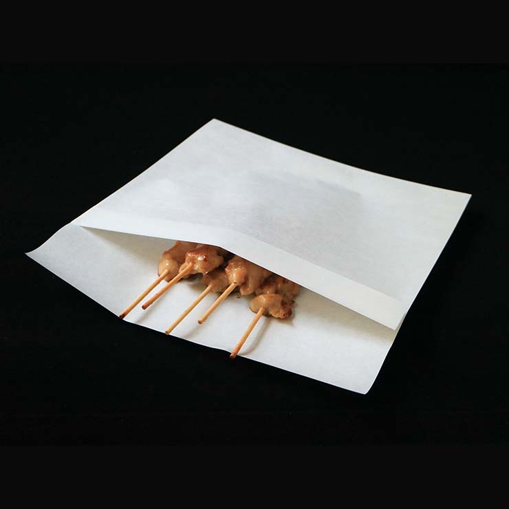スチーム加熱済み焼き鳥 専用　包装資材(包材/袋/フードトレイ) 串物袋 100枚 5本～15本 白無地 食品 紙製でプラと比べて環境にやさしい 模擬店 お花見  お祭り バザー 屋台 食品 グルメ 文化祭