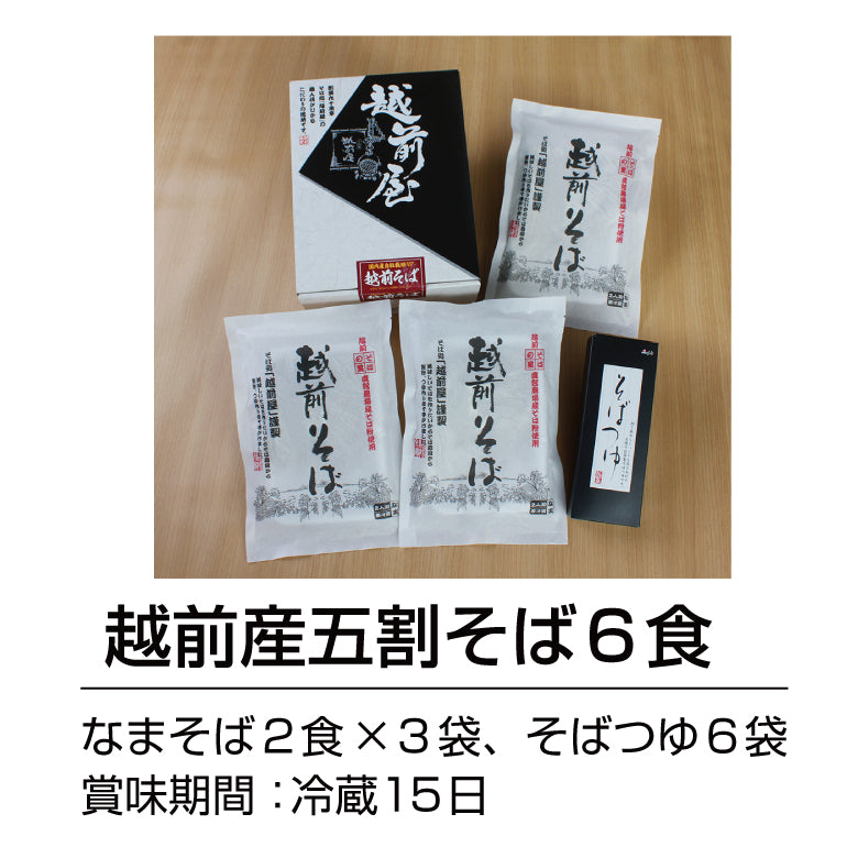 日本ギフト大賞福井賞受賞！越前産そば6食【そば・うどん・麺類】福井県産そば粉 越前そば