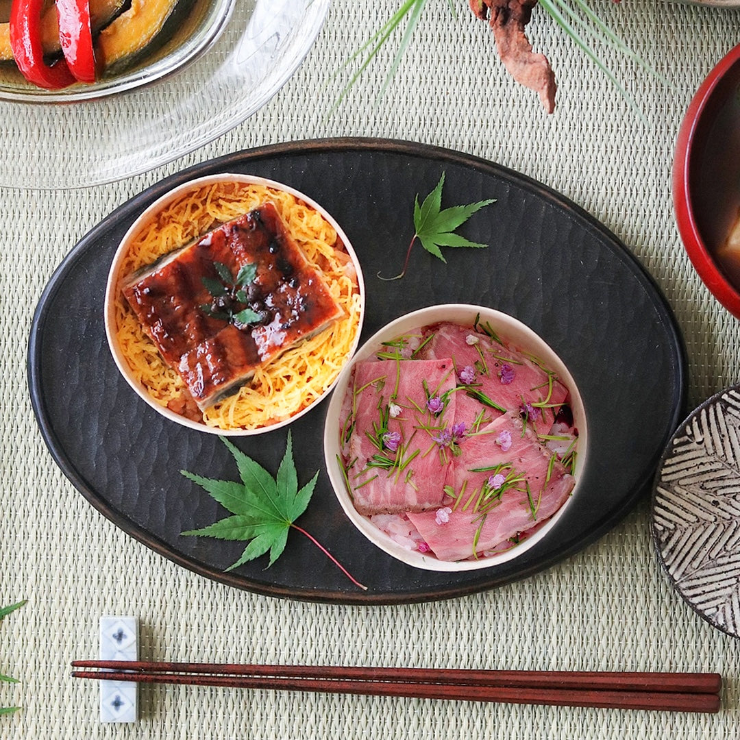 国産鰻と和牛のローストビーフのわっぱご飯（２種各２個）
