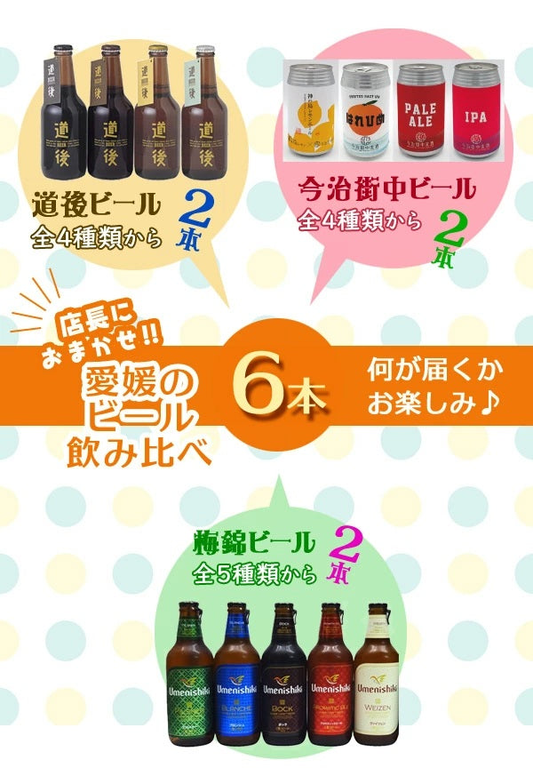 【愛媛のおみやげ】店長おまかせ★地ビール飲み比べ6本ギフトセット [クール便]