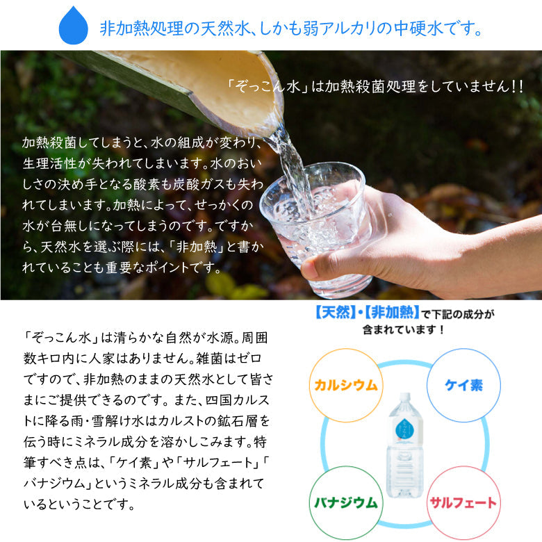 【送料無料】四国カルスト天然水　ぞっこん 500ml × 48 本 [2ケース]