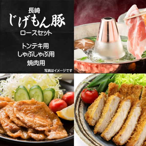 長崎じげもん豚ロースセット(5人前)【トンカツ用／焼肉用／しゃぶしゃぶ用】【送料込】