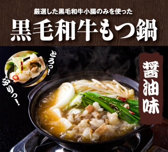 【黒毛和牛もつ鍋】（醤油味）　２人前　※家庭用保冷パッケージ