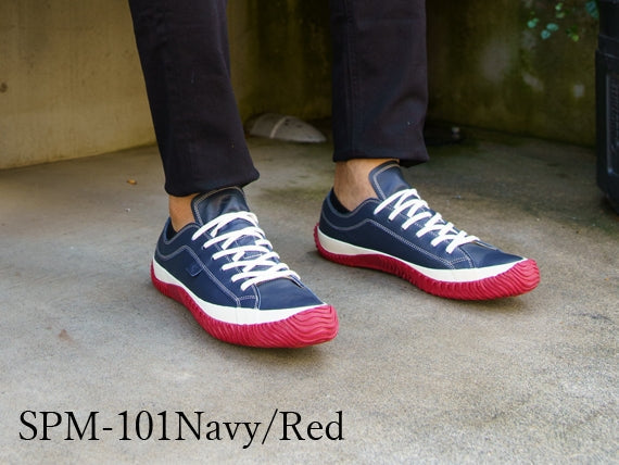 【日本製ハンドメイドスニーカー】SPINGLE MOVE SPM-101 Navy/Red 靴 スピングルムーヴ