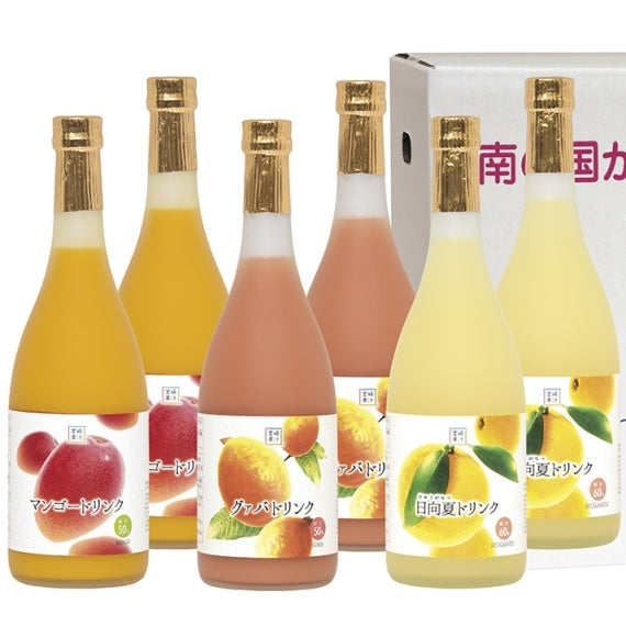 宮崎果汁　フルーツドリンク6本セット　マンゴー2、グァバ2、日向夏2