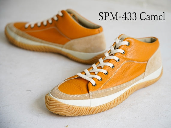 【軽くしなやかなディアレザーのミドルカットスニーカー】SPM-433 Camel　日本製ハンドメイドスニーカー サイズ交換可能 スピングルムーヴ SPINGLE MOVE 靴