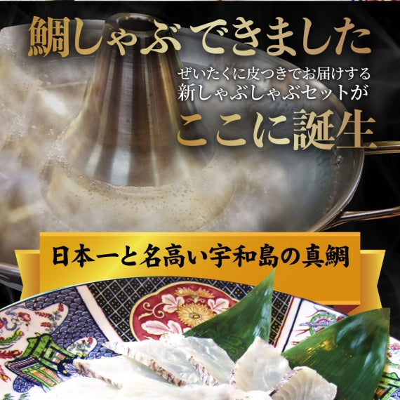 魚 鯛 しゃぶしゃぶセット 2人前 鯛しゃぶ たい 宇和島 愛媛 宇和海 讃岐うどん 鍋 お歳暮 ギフト 食品 プレゼント 女性 男性 お祝い 新生活