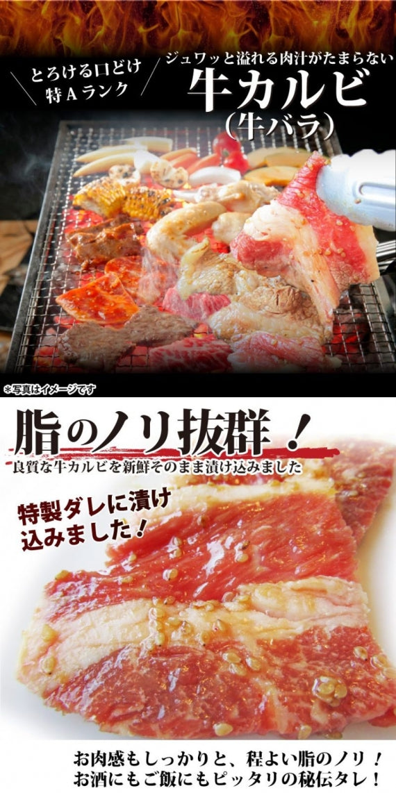 焼肉 牛肉 肉 牛 タレ漬け カルビ バラ 200g 焼肉用 秘伝 焼くだけ おつまみ 冷凍弁当 キャンプ キャンプ飯