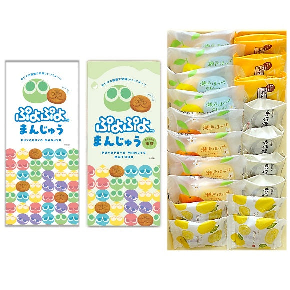 期間限定・送料無料/ぷよぷよまんじゅう【こしあん《4個入り》】1箱(1,000円)+【抹茶《4個入り》】1箱(1,000円)+平安堂梅坪銘菓3,050円相当 セット