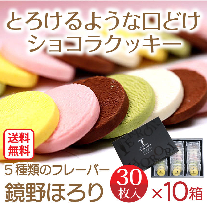 【送料無料】おもてなしセレクション2022年度金賞受賞！とろけるショコラクッキー鏡野ほろり（30枚入）×10箱セット