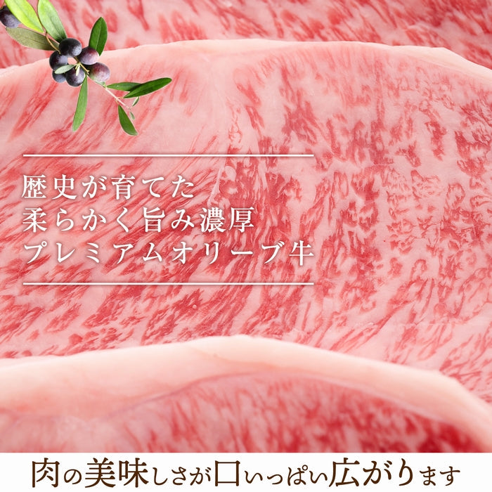 ☆送料無料☆「令和版 日本全国のおいしいお取り寄せグルメ100」に選ばれました 【高級部位の競演】オリーブ牛 ロース&ヒレステーキ / (プレミアムステーキセット) ロース3枚＋ヒレ2枚