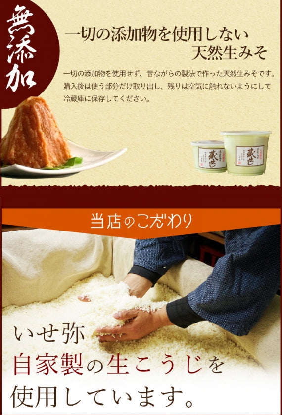 完全無添加、昔ながらの製法で手作りした　天然みそ 蔵出し　900g