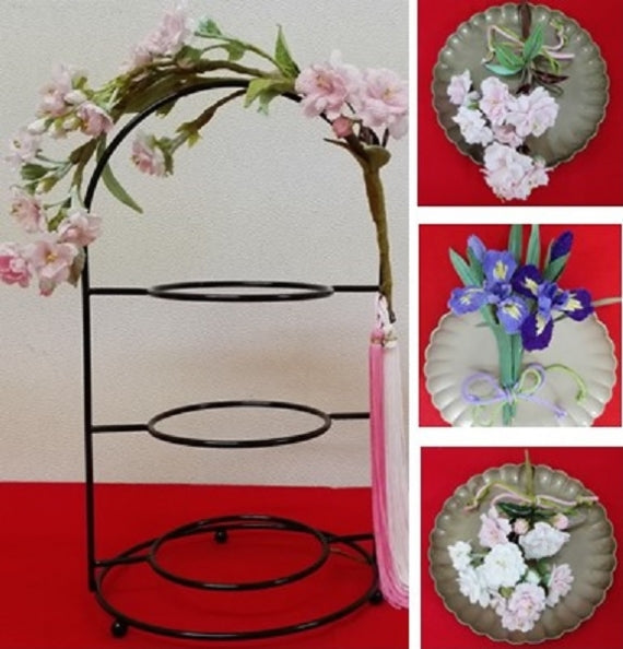 【端午の節句飾り】花飾り三段セット(桜・菖蒲)送料無料