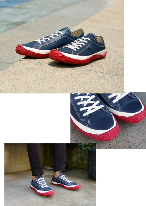 【日本製ハンドメイドスニーカー】SPINGLE MOVE SPM-101 Navy/Red 靴 スピングルムーヴ