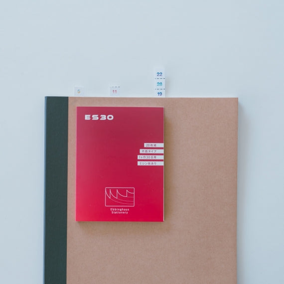 30日用ミシン目2本入り片面印刷20枚組紙ふせん（non-portable