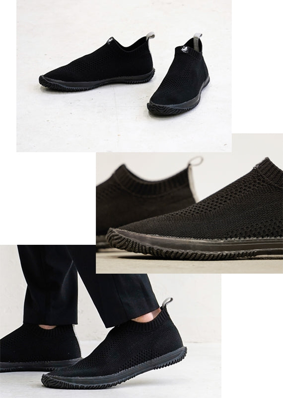 【ジャガード織りのニットを使用し、伸縮性が良く、靴下感覚で脱ぎ履きしやすいスニーカー】SPM-528 Black/Gray ブラック/グレー サイズ交換可能 スピングルムーヴ SPINGLE MOVE 靴