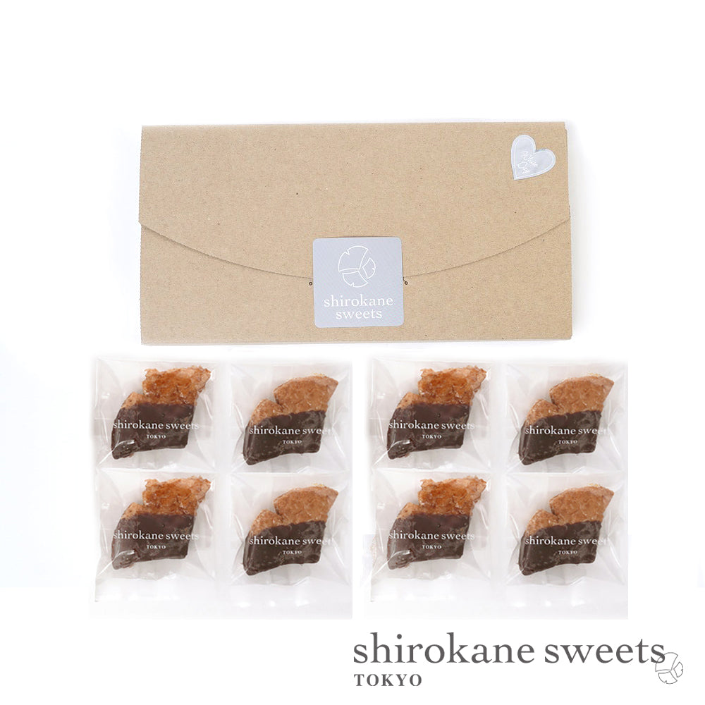 【送料無料、ポスト投函】shirokane sweets TOKYO platinum leaf pie／白金リーフパイ（ショコラ）　8個入り／白金スイーツ（シロカネスイーツ）