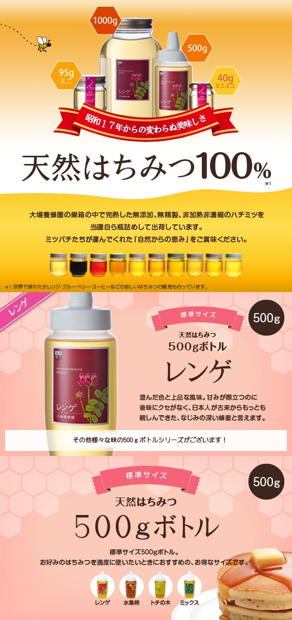 レンゲハチミツ500gボトル （500g）