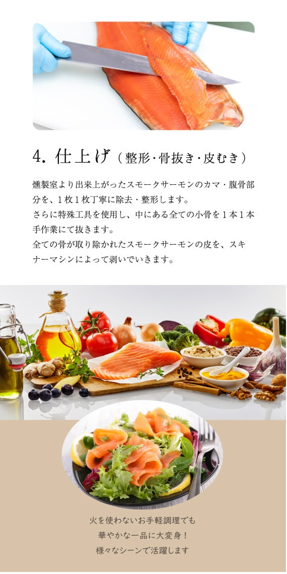 スモークサーモン（サラダ用）70g×6PC【漬魚・魚加工品】【送料無料】訳あり 宅飲み