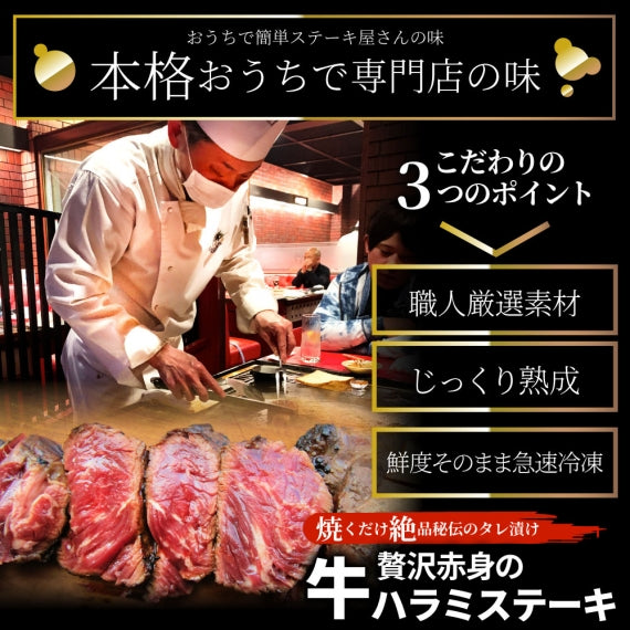 ステーキ ハラミ 牛ハラミ ブロック 焼肉 （タレ漬け）250ｇ タレ 秘伝 焼肉セット 焼肉 ランキング1位 やきにく ハラミ 赤身 はらみ 赤身肉 タンパク質 アウトドア